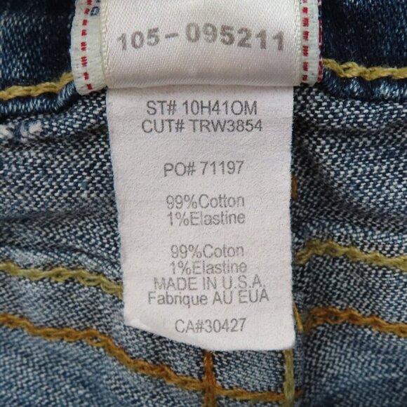 True Religion Womens 26 Billy Blue Distressed Straight Leg Denim Jeans Pants - Picture 9 of 11